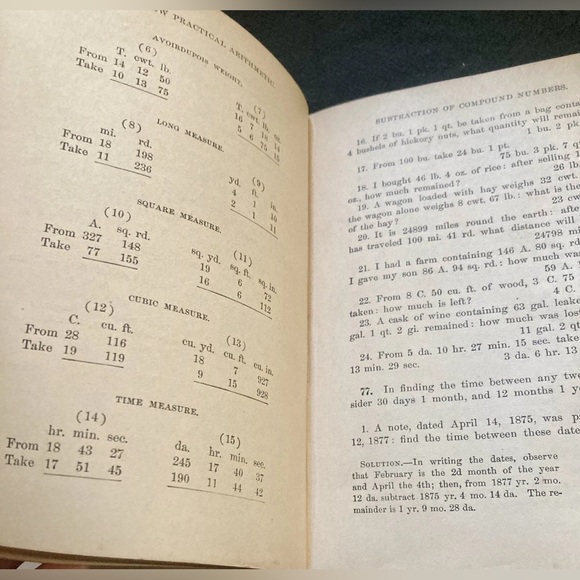 Antique Ray’s Rudiments of Arithmetic book. Over 150 years old!! Amazing! - Picture 8 of 13